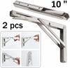 2pcs Folding Shelf Brackets, Heavy Duty, Stainless Steel Foldable Table Hinge UK