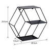 Metal Wire Wall Shelf Hexagon / Round Wall Floating Shelf Display Storage Rack
