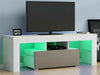 Modern TV Unit Cabinet Stand High Gloss Door and Matt 130cm with RGB LED Light