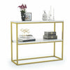 Tribesigns Industrial Console Table Marble Slim Entryway Hallway Table Grey/Gold