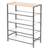 5 Tiers Home Shoe Rack Holder Storage Organiser Stand Wooden Metal Unit Cupboard