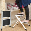 Heavy Duty Folding 2 Step Ladder Stool Steel Frame Ladder Anti-Slip Mat Kitchen