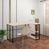 PC Computer Desk Writing Study Table Office Home Workstation Wooden Metal Oak
