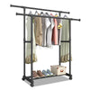 Single/Double Adjustable Closet Hanger Organizer Storage Rail Clothes Ra