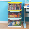 Stacking Storage Box with Lid Foldable Plastic Organizer Books Clothes Container