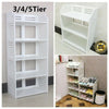 3/4/5 xTiers Corner Shelf Unit Storage Bookcase Display Stand Shoe Rack Bathroom