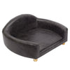 PU Leather Pet Dog Cat Sofa Couch Bed Chair Elevated Lounger + Removable Cushion