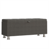 Storage Ottoman Seat Stool Bench Chest Pouffee Trunk Dark Grey Linen