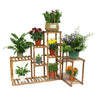 Wooden Corner Plant Stand 10 Tier Solid Flower Pots Display Shelf Garden Patio