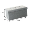 Large Grey Fine Linen Folding Storage Ottoman Pouffe Seat Foot Stool Storage Box