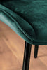 2x Pesaro Black Leg Modern Velvet Dining Chairs - Returned