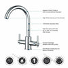 Kitchen Sink Mixer Tap Swivel Spout Dual Lever Taps Mono Modern Chrome Faucet