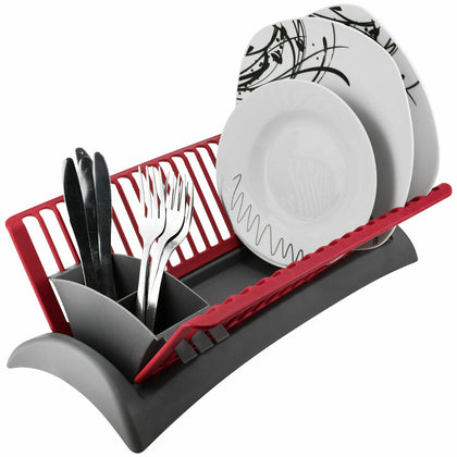 Alpina Dish Drainer Rack With Cutlery Section Compact Dryer Kitchen Sink Washing