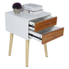 2 Drawers Wooden Bedside Table Cabinet Nightstand Side Storage Bedroom Furniture