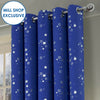 Stars Boys&Girls Bedroom Blackout Eyelet Ring Top Curtains (Pair of) Ready Made