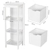 Wooden Bathroom Floor Cabinet Organizer Medicine Storage Unit with 2 Drawers