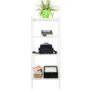4 TIER WHITE BLACK CORNER FREESTANDING LADDER SHELF HOME DISPLAY BOOKCASE