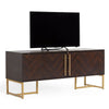 TV Unit Cabinet Stand Dark Wood | 2 Door w/ Storage & Shelves | Spinniningfield