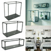 3x Retro Rectangle Metal Wire Industrial Wall Storage Unit Display Shelf Cabinet