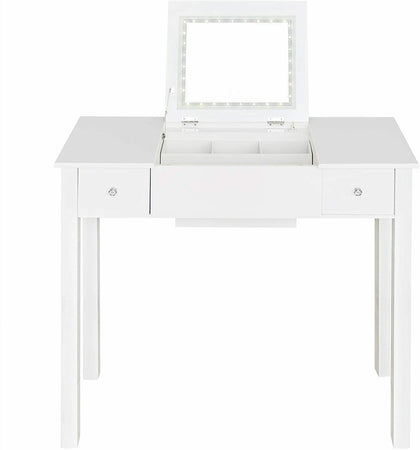 MDF Dressing Table with LED Beleuchtung Mirror 2 drawers Makeup Desk for table