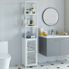 Bathroom Tall Cabinet 3-Tier Bamboo Shelves Storage Uint Cupboard Shelving
