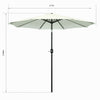 2.7M Round Garden Parasol Umbrella Sun Shade Outdoor Patio Beach Crank Tilt