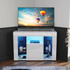 Modern TV Unit Cabinet Stand High Gloss Doors Matt Body with LED Lights Corner