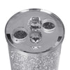 Crushed Diamond Crystal Jar Silver Soap Bottle Bling Sparkle Bathroom Holder set