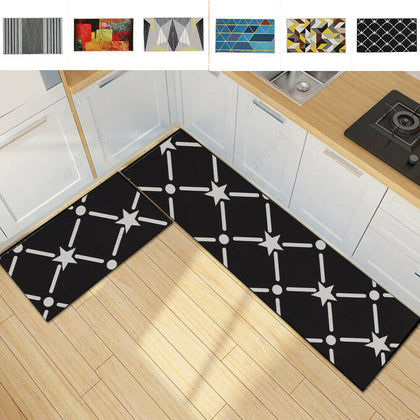 2PCS/Set Non Slip Door Mats Hallway Runner Bathroom Rug Kitchen Carpet Floor Mat