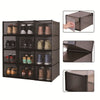 Mondeer 8/12 pcs Stackable Shoe Organiser Boxes Shoe Cabinet Transparent/Black