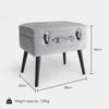 Beautify Silver Storage Stool Trunk Pouffe Footstool Ottoman Bedroom Chest Seat