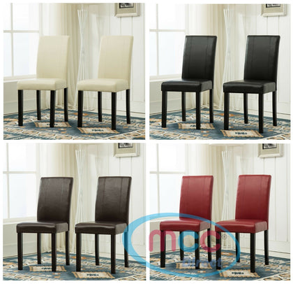 2 x Faux Leather Dining Chairs With Solid Wooden Legs home & restaurants