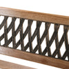 Wood & Cast Iron Garden Bench Lattice Backrest Vintage Patio Park Chair Loveseat