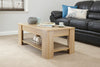 MODERN WOODEN LIFT-UP COFFEE TABLE TEA EASY STORAGE W/ UNDERSHELF OAK