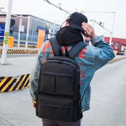 Mens Boys Girls School Large Backpack Travel Rucksack Shoulder Laptop Bag USB UK