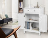 Bathroom Cabinet Cupboard Storage w/ Drawer Shelves Free Standing Unit MDF White