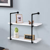 Industrial 2 Tier Wall Mounted Water Pipe Shelf Storage Display Home Decor