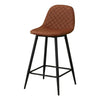 Pair of Kitchen Breakfast Bar Stools PU / Fabric Seat Metal Legs Bar Pub Modern