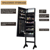 18 LEDs Jewelry Cabinet Floor Standing Storage Organizer w/Mirror Adjustable