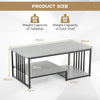 Modern Faux Marble Coffee Table 2-Tier Rectangular Accent Table Chic Cocktail