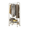 Corner Clothes Rail Rolling Garment Rack Drying Rack With Top Rod Lower Storage