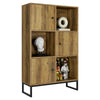 Bookcase Wooden Bookshelf 6 Compartments Standing Storage Cabinet