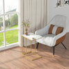 Marble Top Desk C Shaped Side End Table with Gold Frame Home Furniture UK