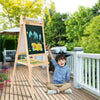 2in1 Children Kids Magnetic Wood Blackboard Whiteboard Easel Paint Drawing Board