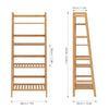 Ladder Bookcase Bamboo Storage Shelving Unit 4Tier Plant Rack Freestanding Shelf