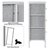Fabric Chest of Drawers Storage Cabinet Unit Metal Frame Bedside End Table Gray