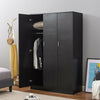 3 Door triple Wardrobe Matt Black - Bedroom Furniture Storage Cupboard
