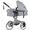 2 in 1 Baby Stroller Pushchair Convertible Reversible Bassinet Pram W/Rain Cover