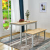 Solid Wood Dining Table and Chairs 2 Bench Set Dining Room Home Furniture New