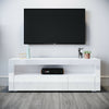 White TV Unit Cabinet LED Living Room Set Entertainment Modern High Gloss Stand